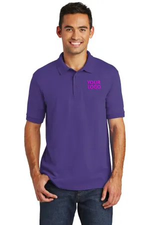 Port & Company Branded Jersey Knit Polos, Purple