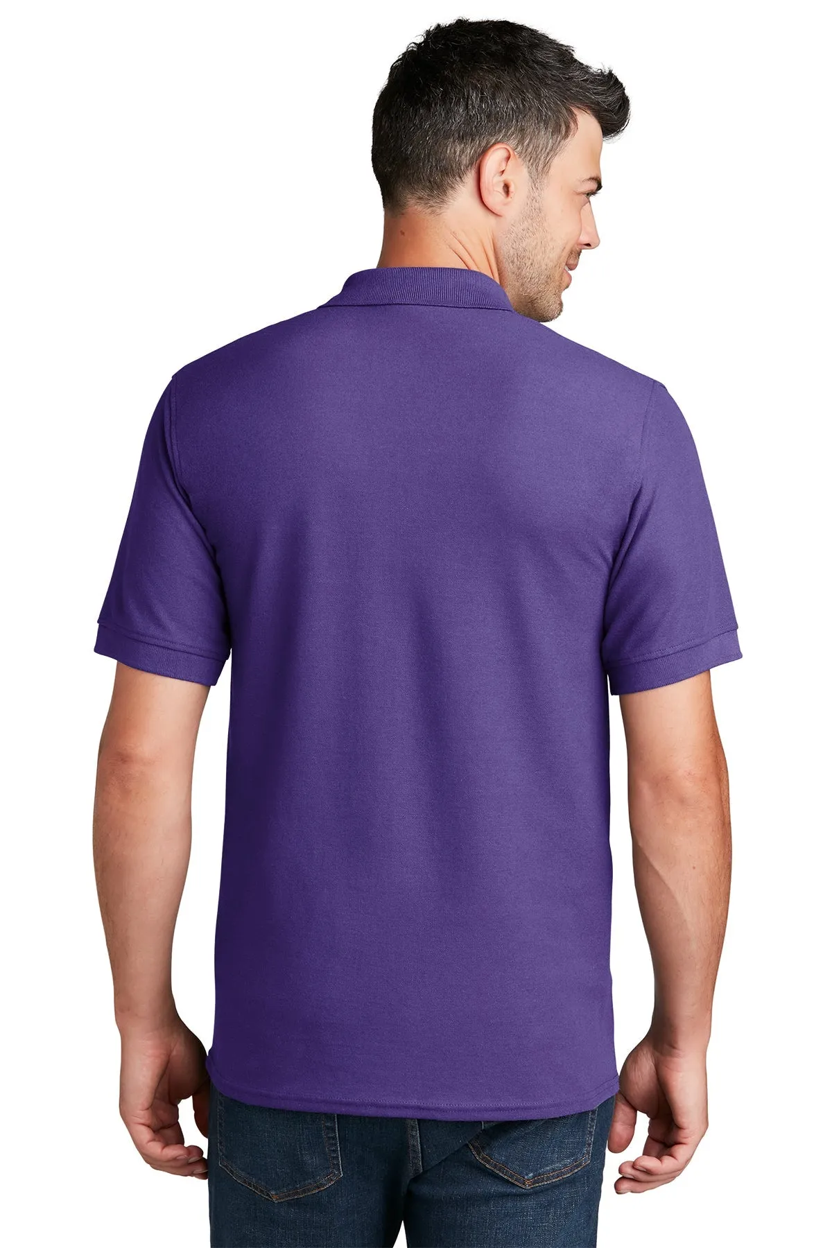 Port & Company Branded Pique Polos, Purple