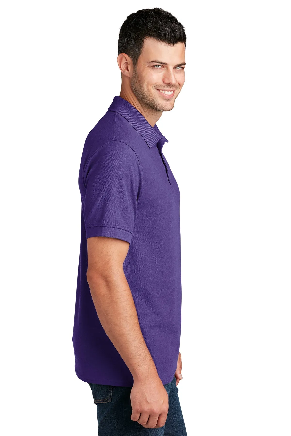 Port & Company Branded Pique Polos, Purple