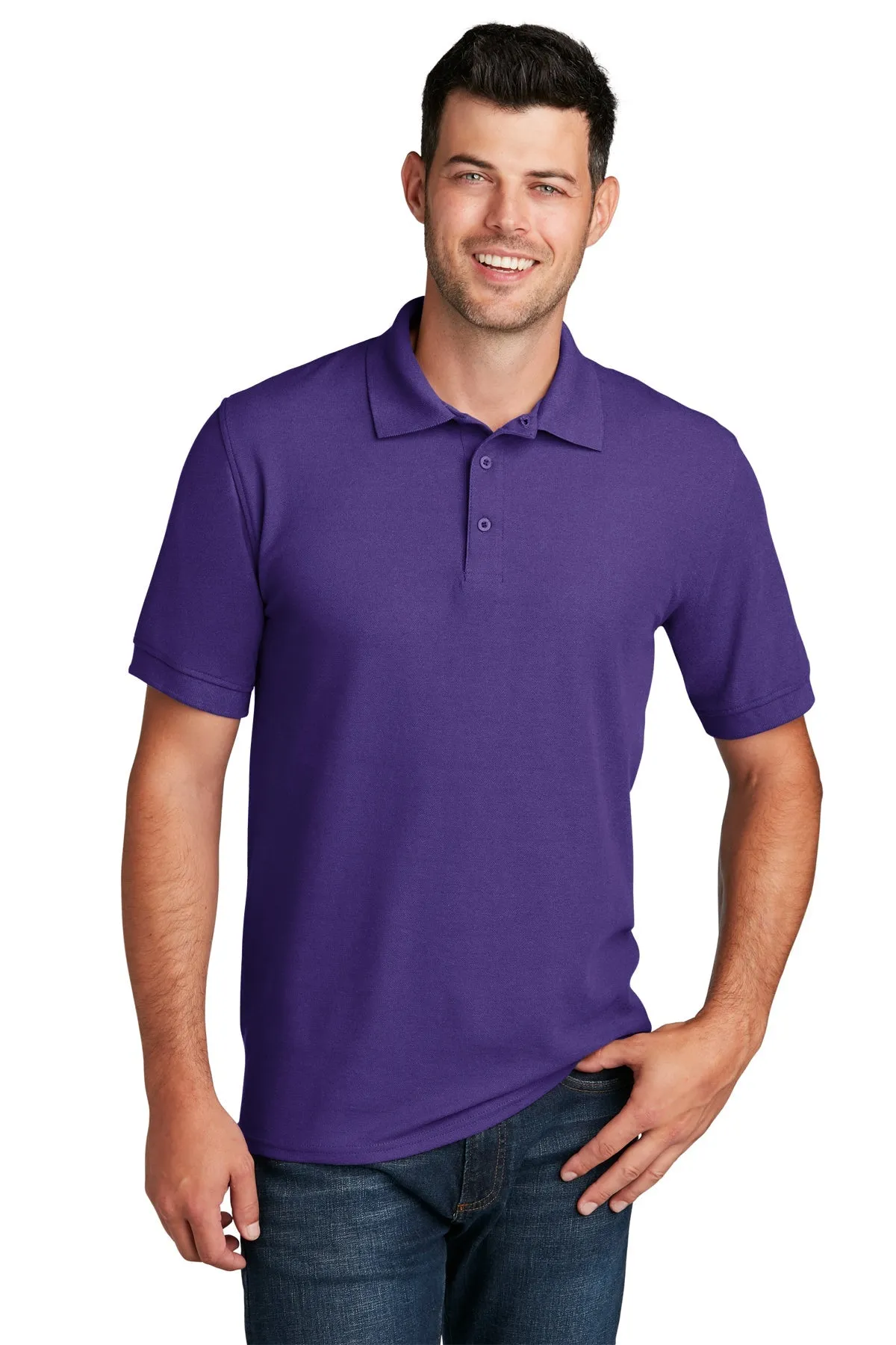 Port & Company Branded Pique Polos, Purple
