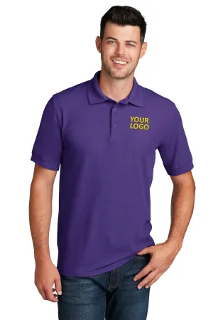 Port & Company Branded Pique Polos, Purple