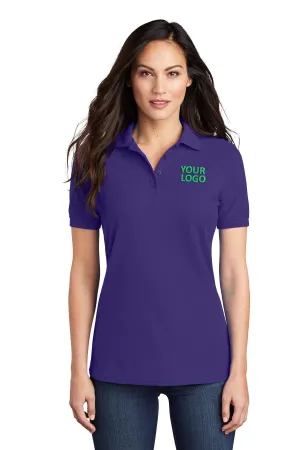 Port & Company Ladies Branded Pique Polos, Purple