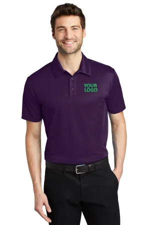 Port Authority Silk Touch Branded Performance Polos, Bright Purple