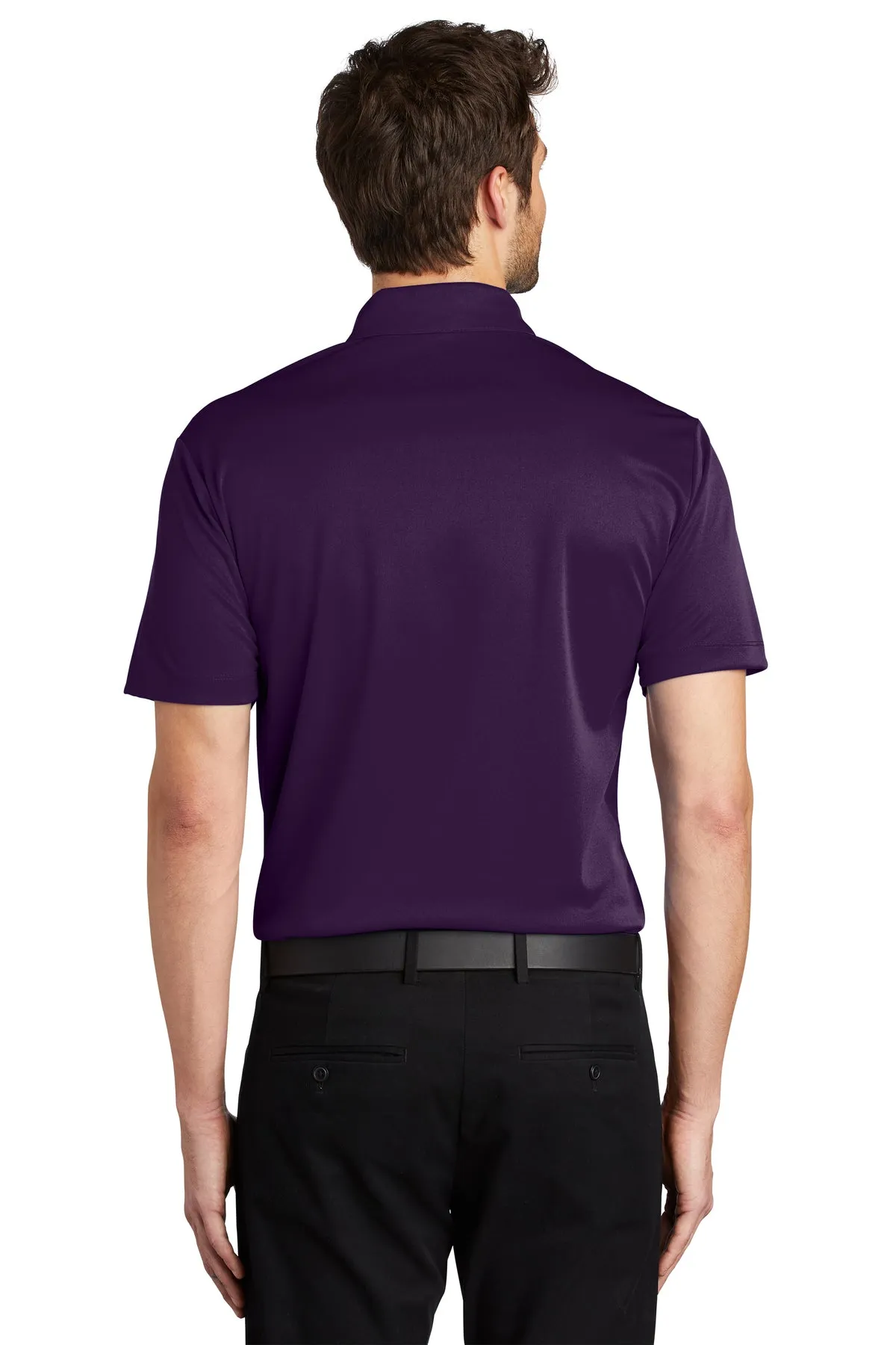 Port Authority Silk Touch Branded Performance Polos, Bright Purple