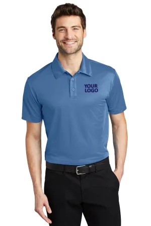 Port Authority Silk Touch Branded Performance Polos, Carolina Blue