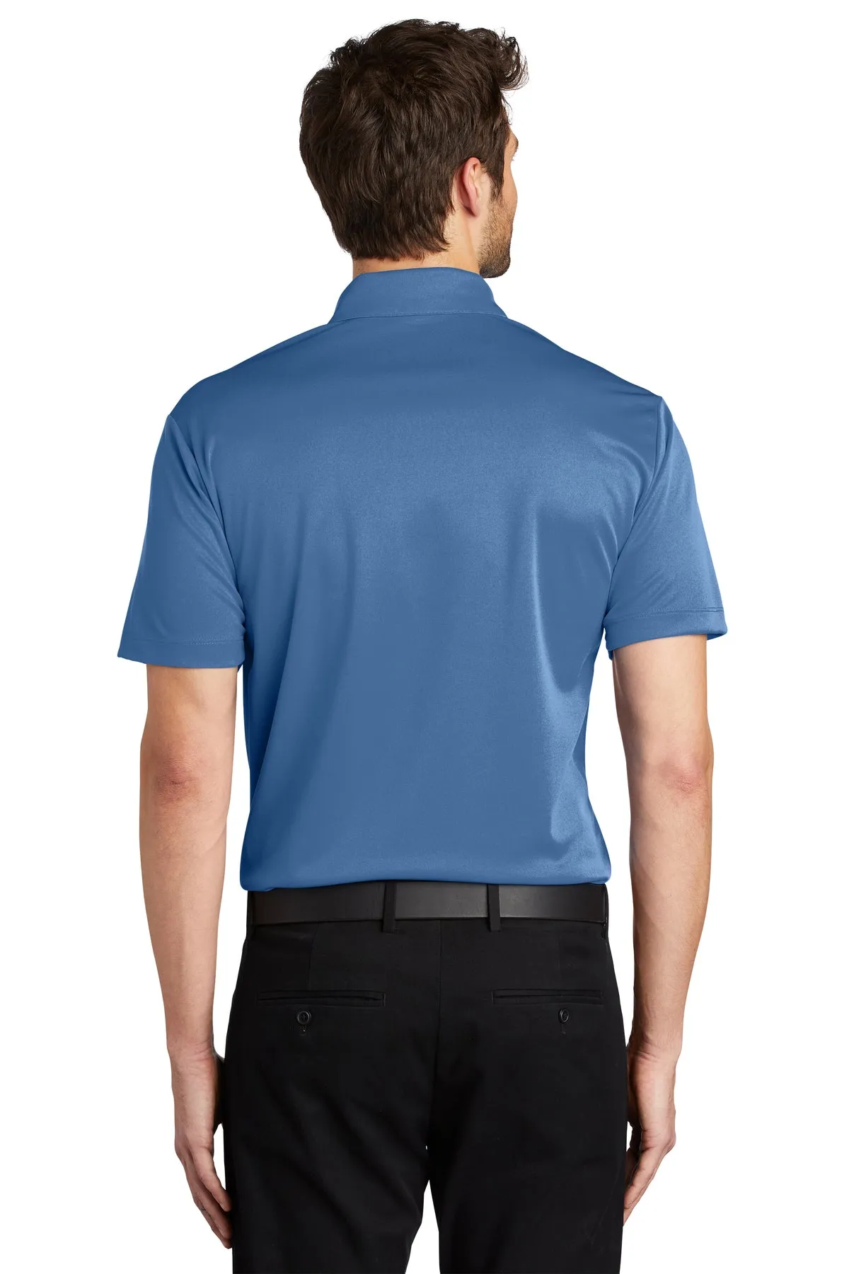 Port Authority Silk Touch Branded Performance Polos, Carolina Blue