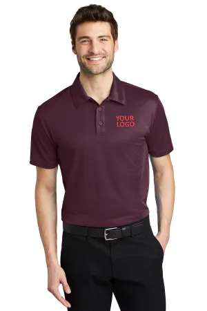 Port Authority Silk Touch Branded Performance Polos, Maroon