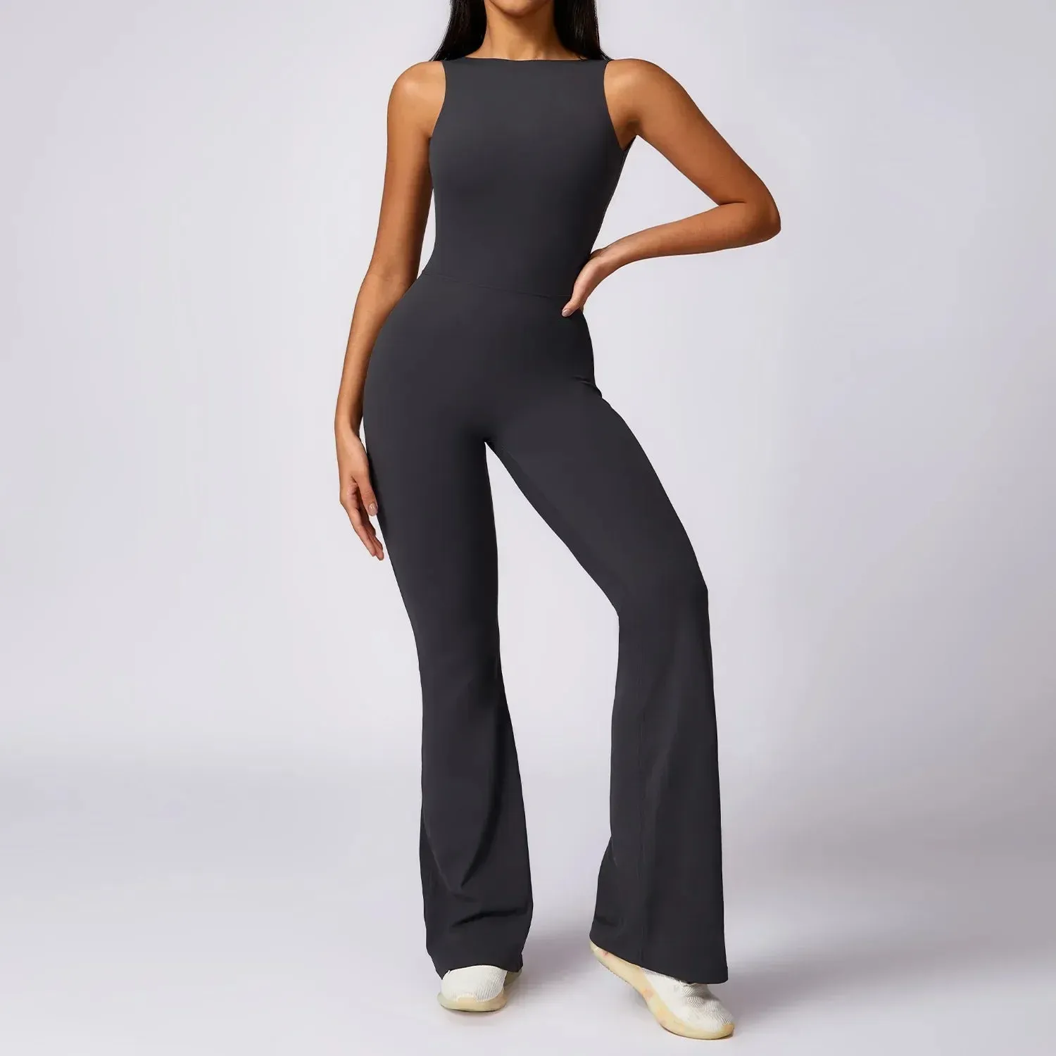 Sexy V Back Jumpsuit Gym Set
