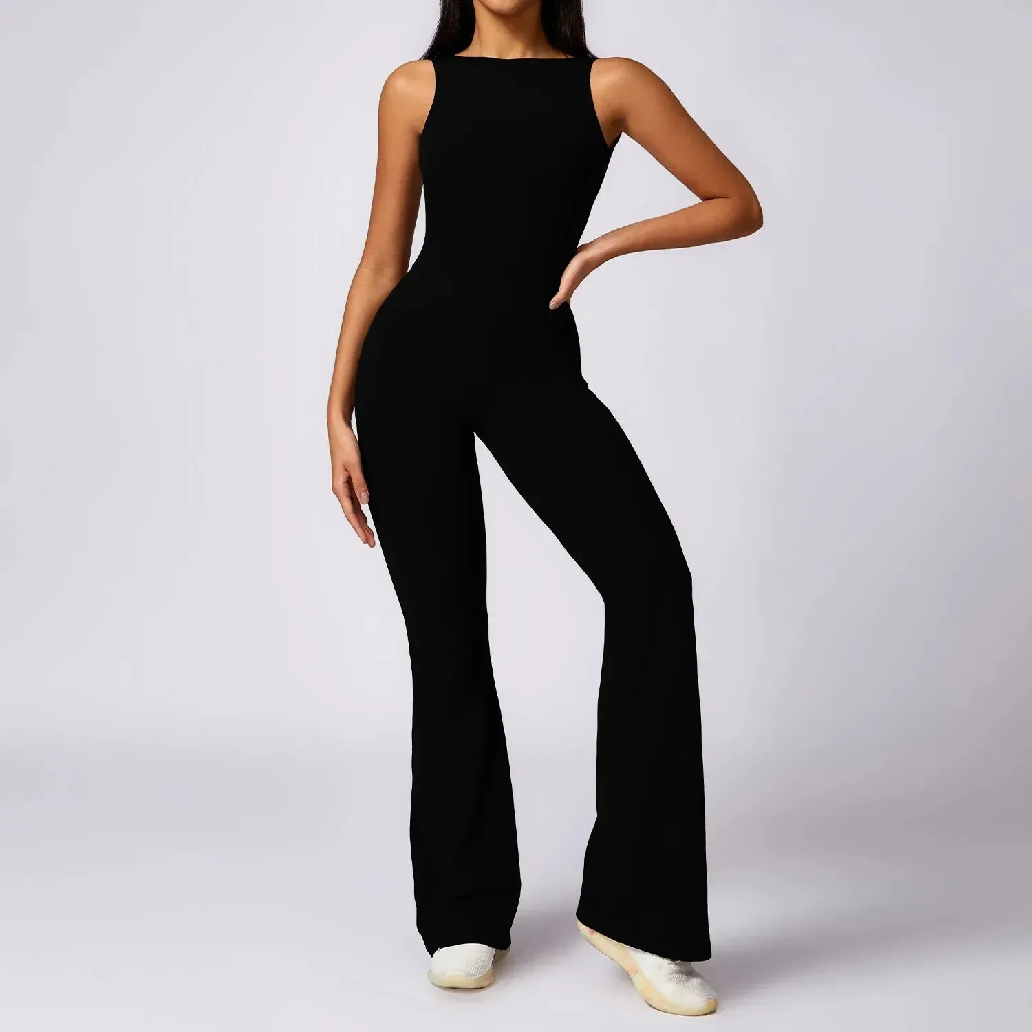 Sexy V Back Jumpsuit Gym Set