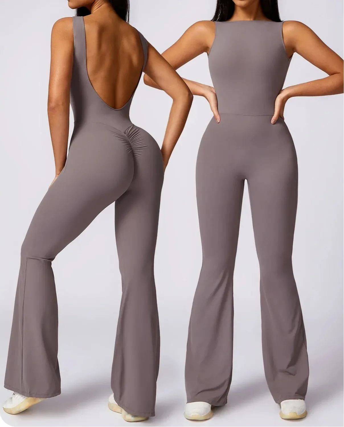 Sexy V Back Jumpsuit Gym Set