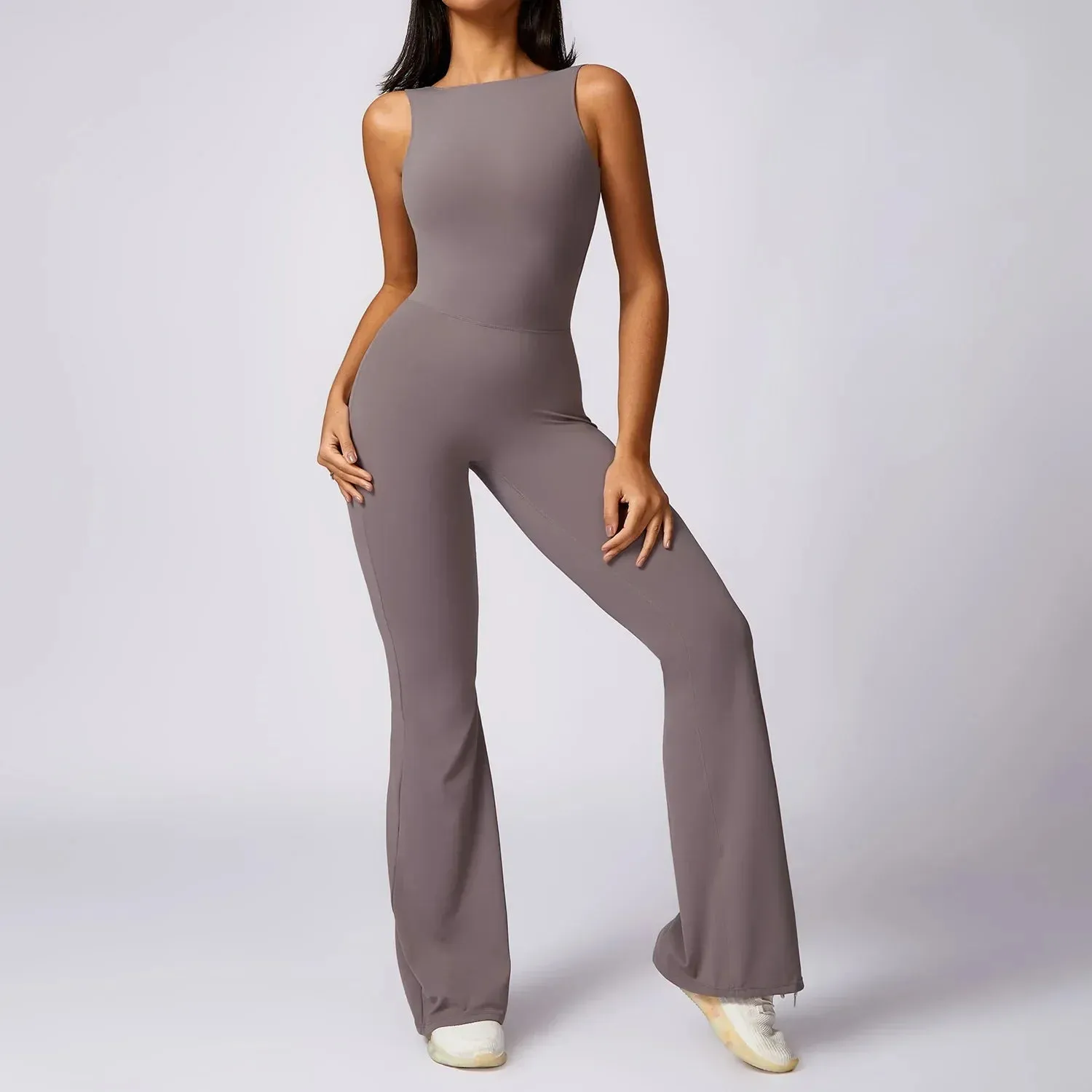 Sexy V Back Jumpsuit Gym Set