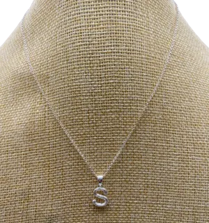 SIMPLY SILVER 925 Sterling Silver Initial S Necklace One Size
