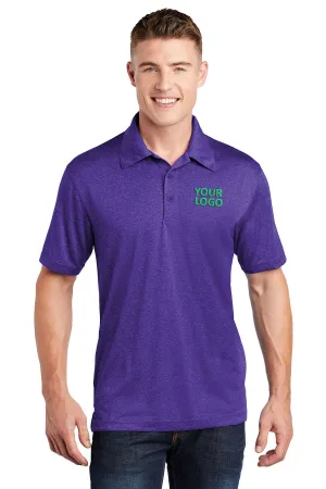 Sport-Tek Heather Contender Branded Polos, Varsity Purple Heather