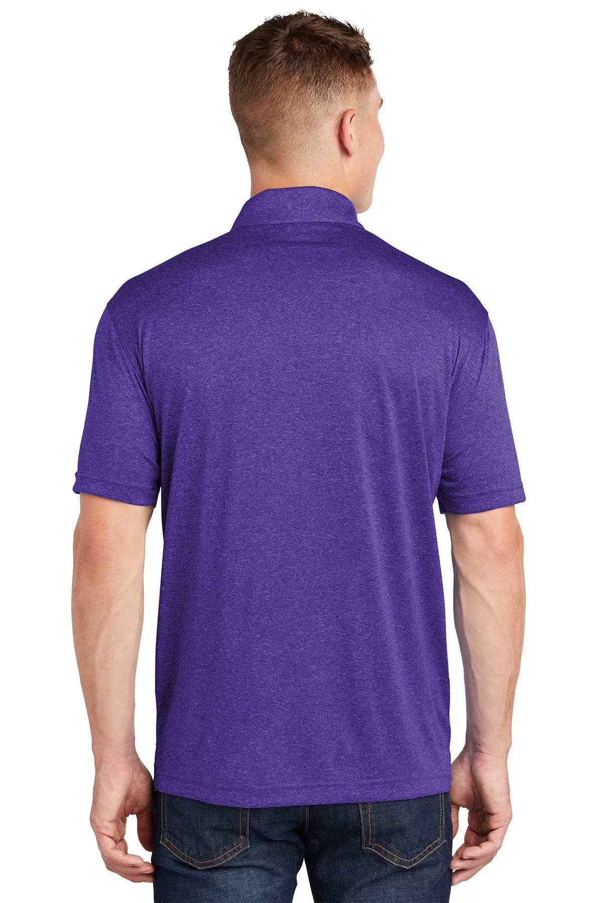 Sport-Tek Heather Contender Branded Polos, Varsity Purple Heather