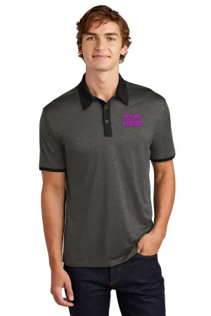 Sport-Tek Heather Contender Contrast Branded Polos, Graphite Heather/ Black