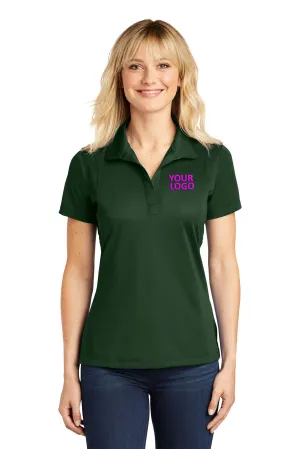 Sport-Tek Ladies Micropique Branded Sport-Wick Polos, Forest Green