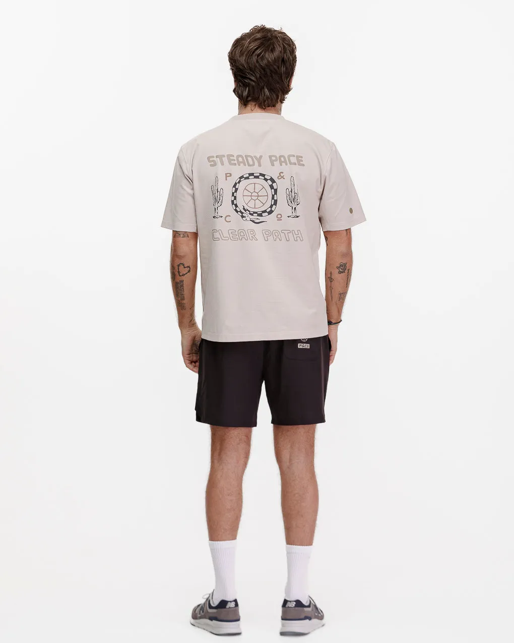 Steady Pace Trail T-Shirt- Bone
