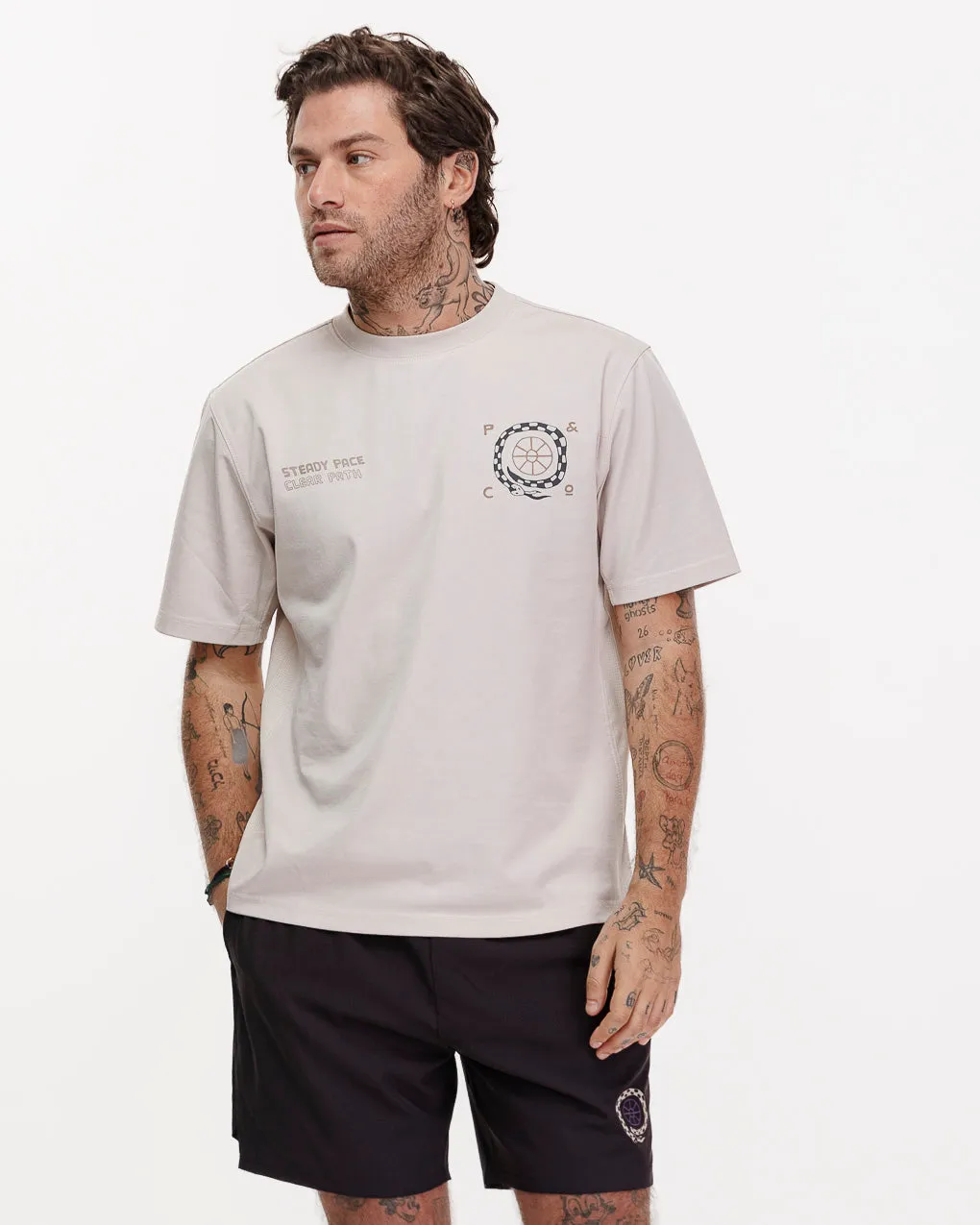 Steady Pace Trail T-Shirt- Bone