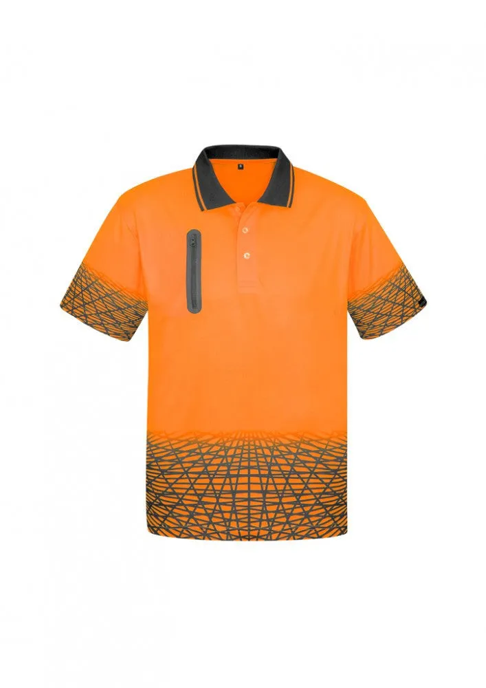 Syzmik Mens Hi Vis Tracks Short Sleeve Polo (ZH300)