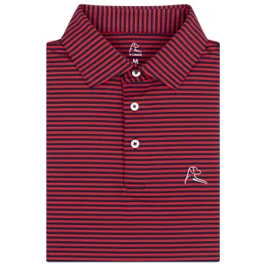 The Birdie Stripe | Performance Polo | The Birdie Stripe - Classic Red/Fleet Navy