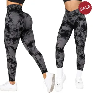 Tie Dye Push Up Fitness Leggings - Womens Scrunch Butt Workout Yoga Pants