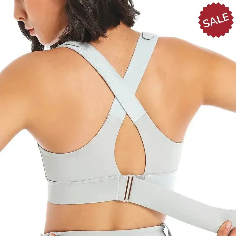 WANAYOU Womens Front Zipper Sports Bra - Padded, Wirefree, Shockproof, Plus Size