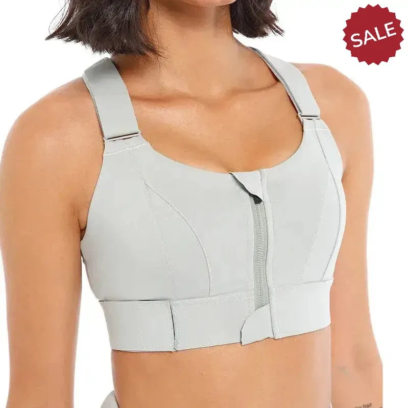 WANAYOU Womens Front Zipper Sports Bra - Padded, Wirefree, Shockproof, Plus Size
