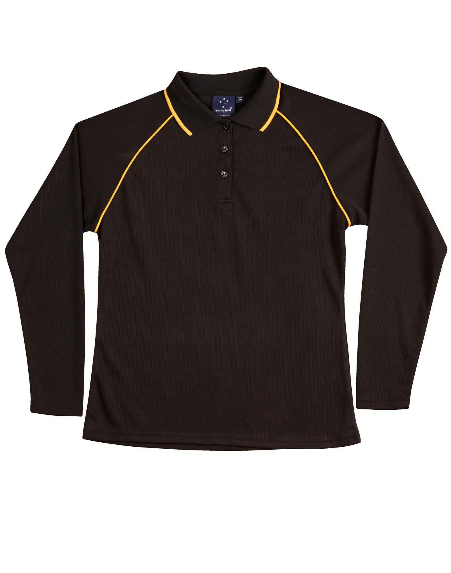 Winning Spirit Ladies' CoolDry Raglan Long Sleeve Contrast Polo (PS44)
