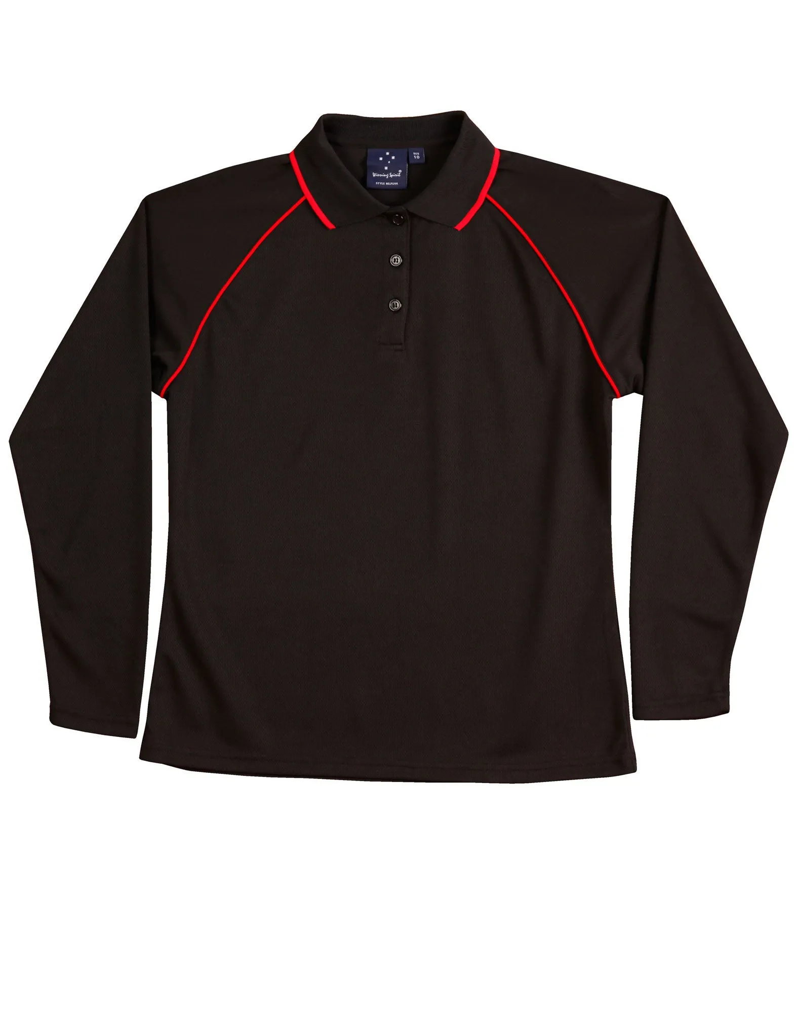 Winning Spirit Ladies' CoolDry Raglan Long Sleeve Contrast Polo (PS44)
