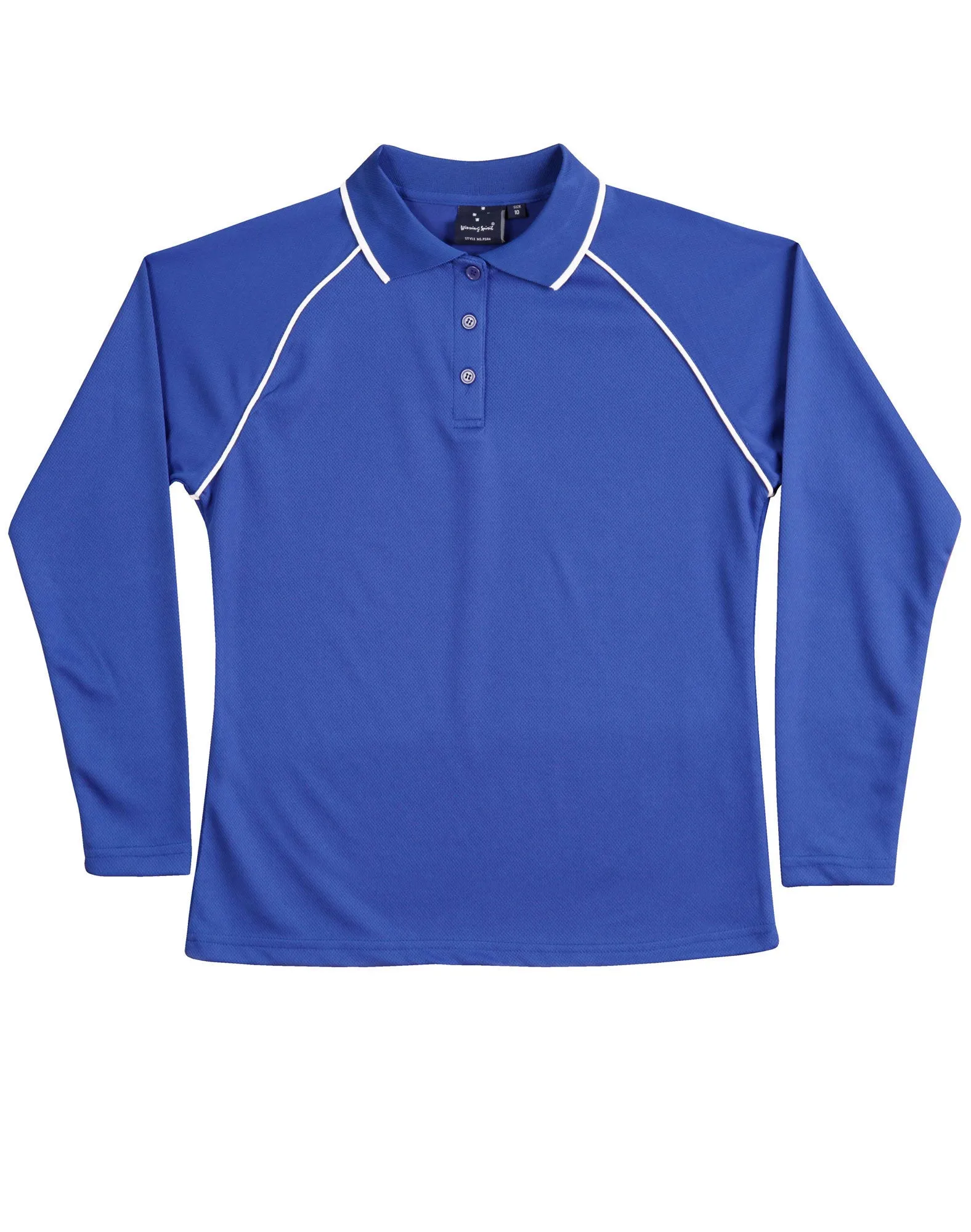 Winning Spirit Ladies' CoolDry Raglan Long Sleeve Contrast Polo (PS44)