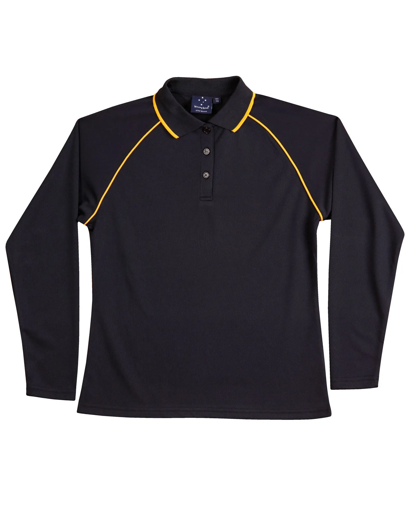 Winning Spirit Ladies' CoolDry Raglan Long Sleeve Contrast Polo (PS44)