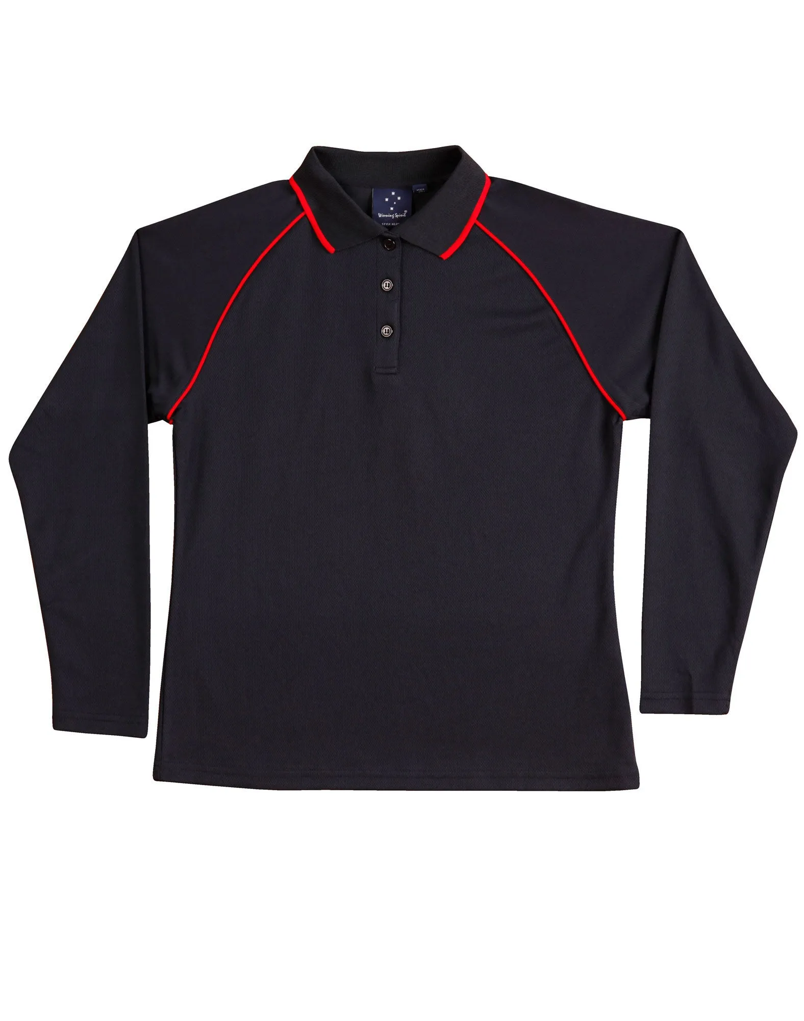 Winning Spirit Ladies' CoolDry Raglan Long Sleeve Contrast Polo (PS44)