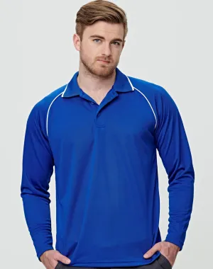 Winning Spirit Men's CoolDry Raglan Long Sleeve Contrast Polo (PS43)