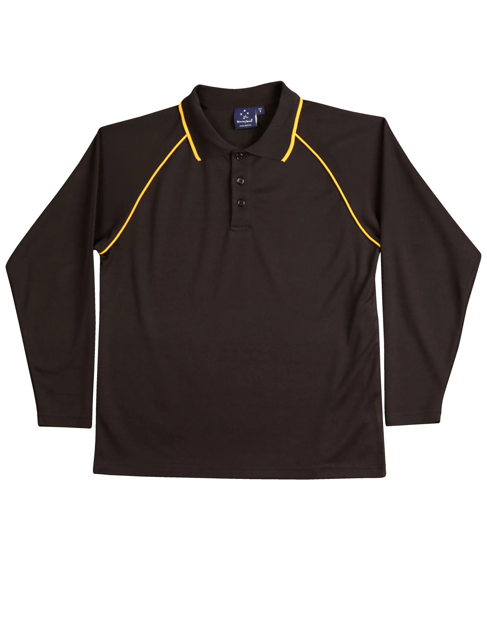 Winning Spirit Men's CoolDry Raglan Long Sleeve Contrast Polo (PS43)