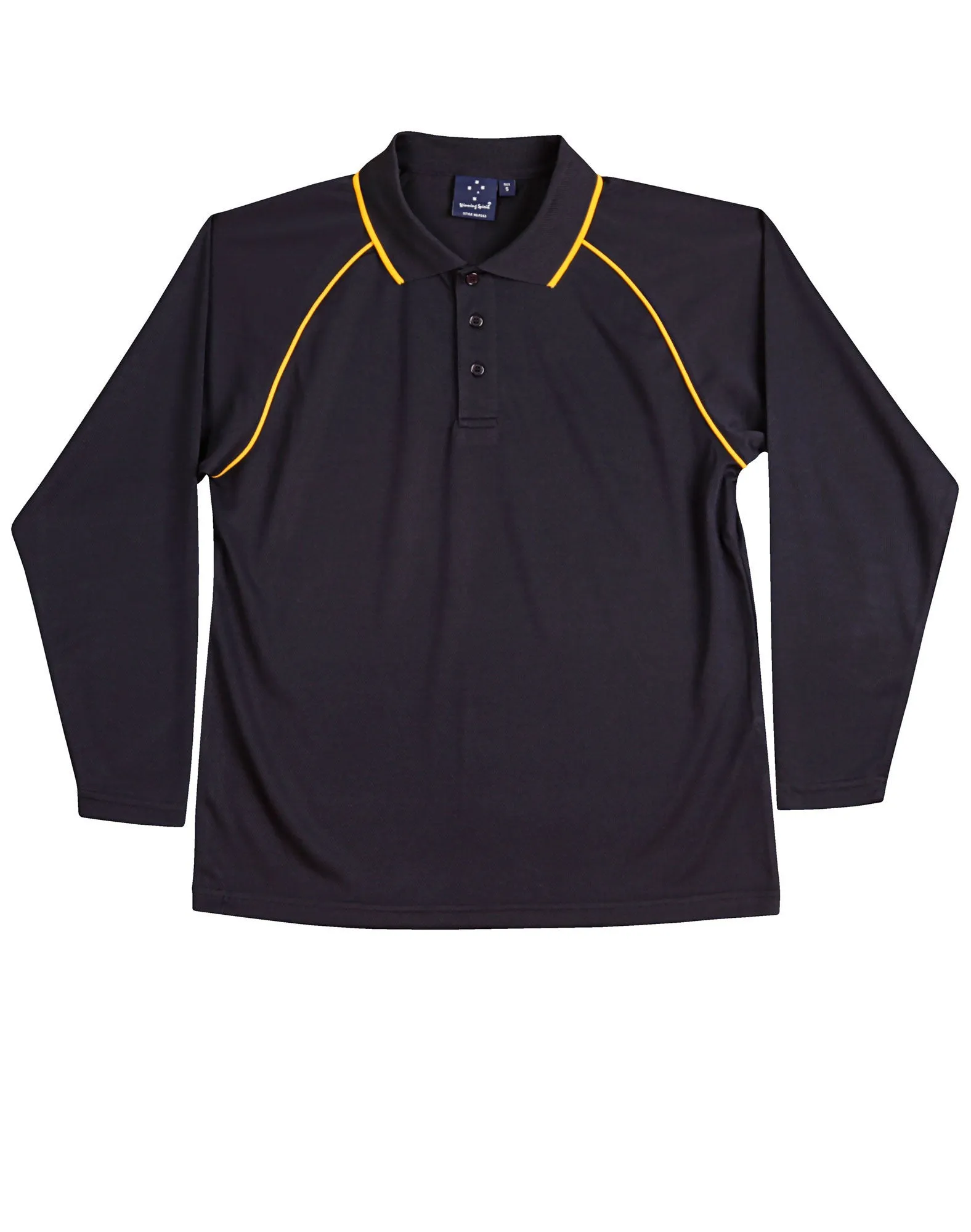 Winning Spirit Men's CoolDry Raglan Long Sleeve Contrast Polo (PS43)