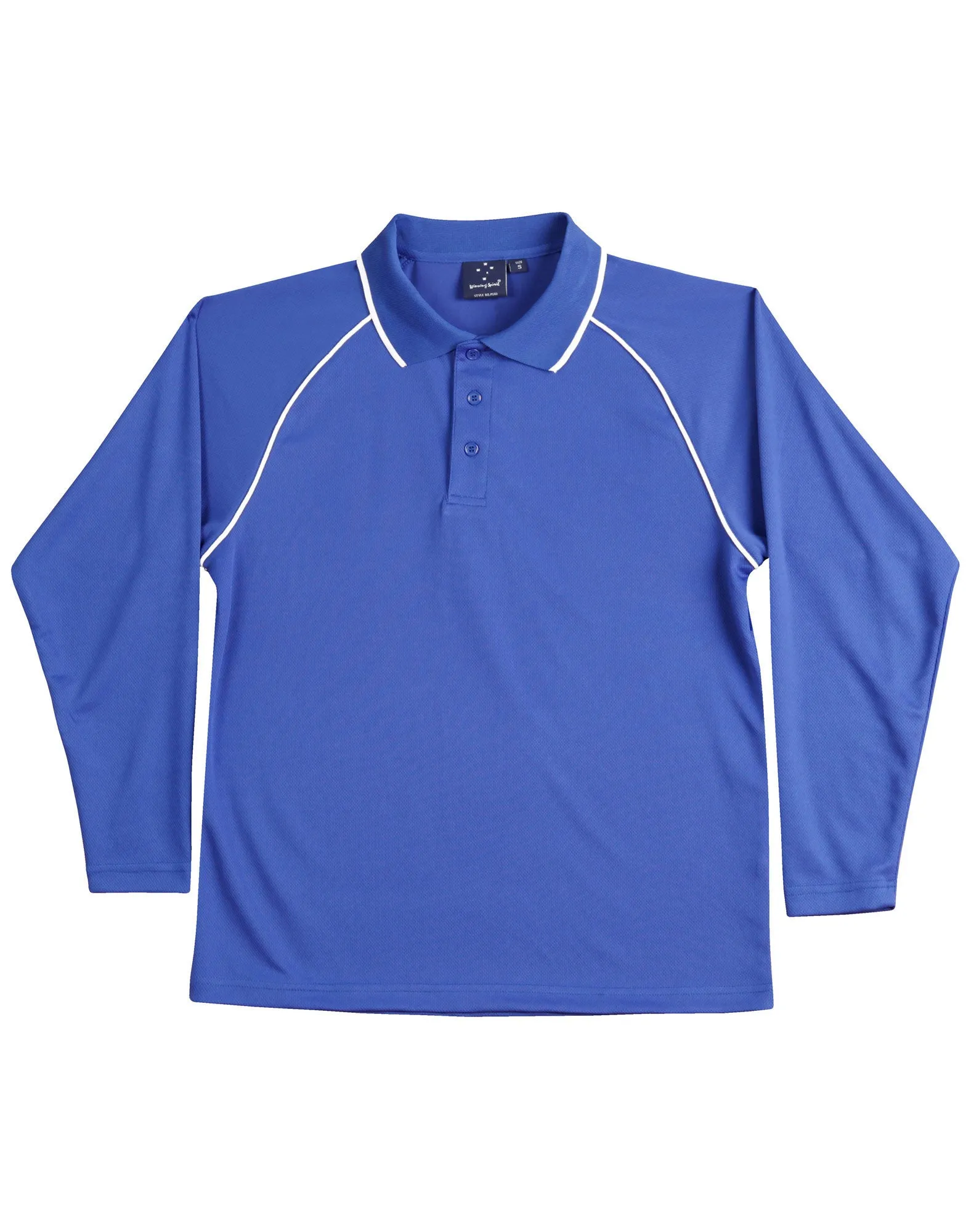Winning Spirit Men's CoolDry Raglan Long Sleeve Contrast Polo (PS43)
