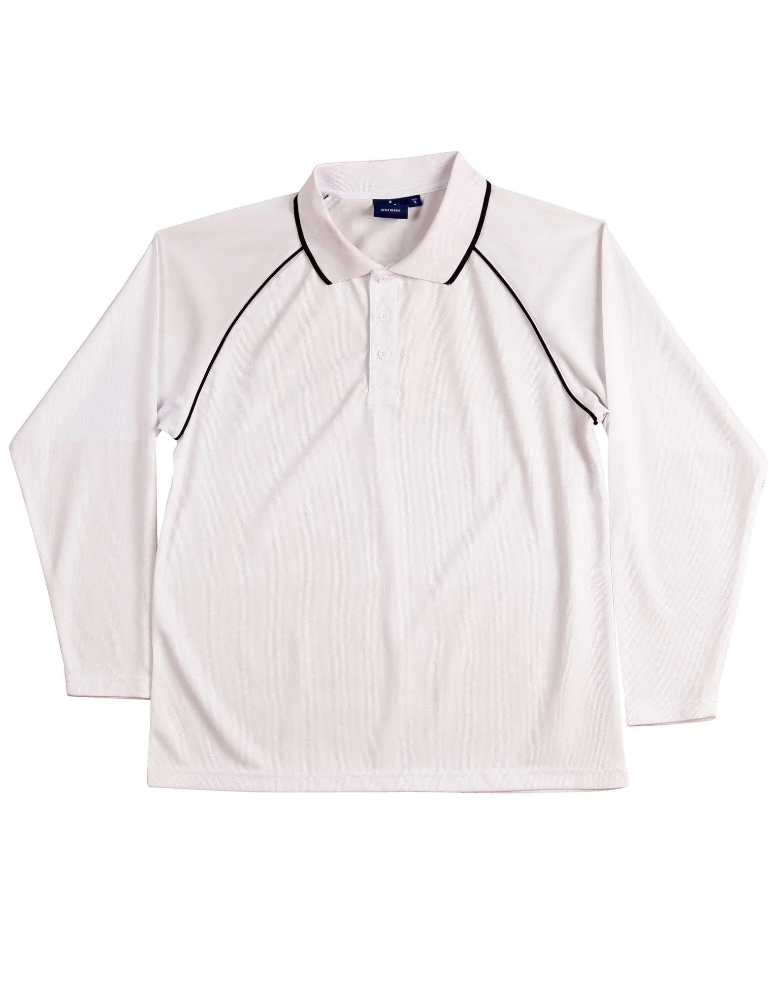 Winning Spirit Men's CoolDry Raglan Long Sleeve Contrast Polo (PS43)