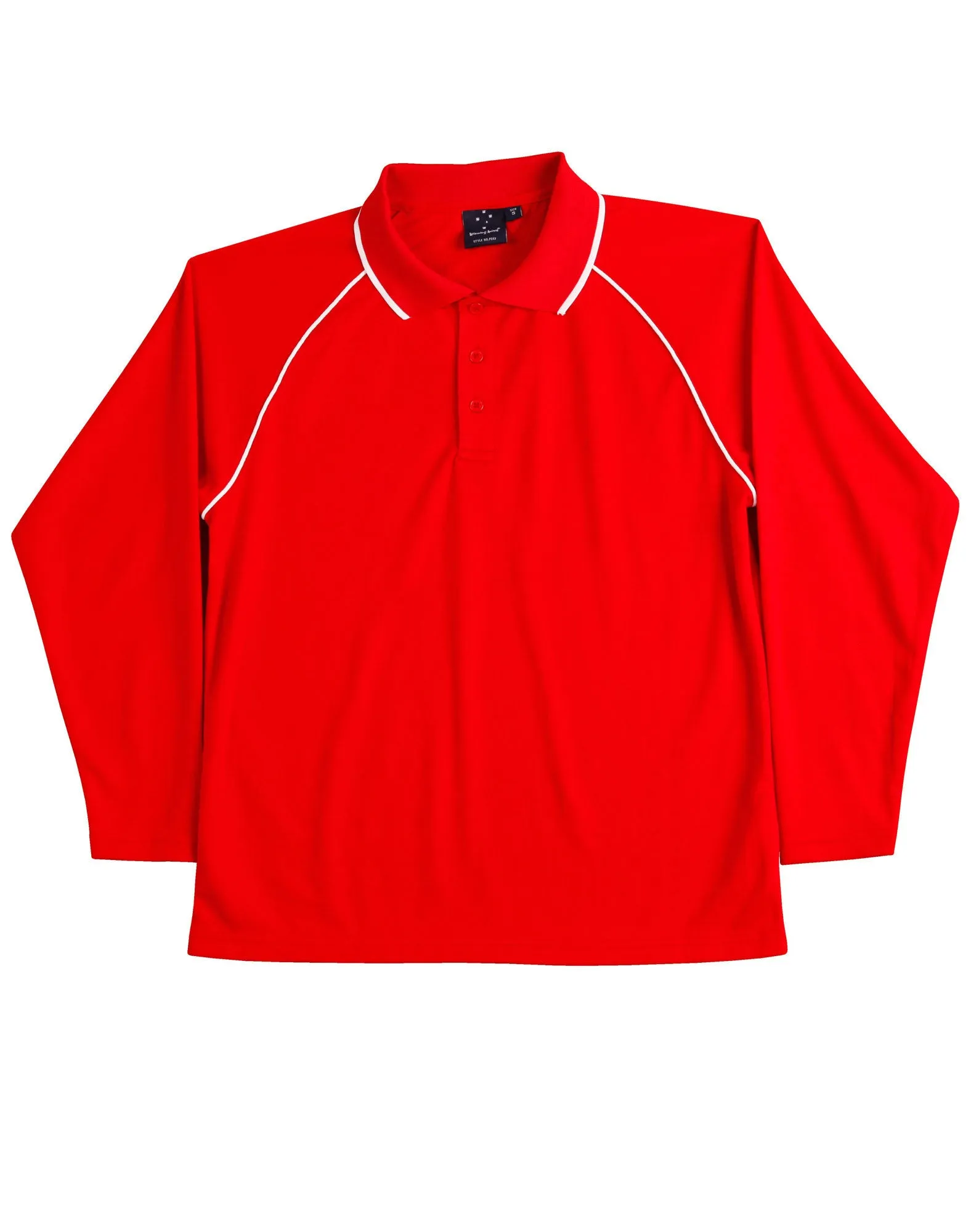 Winning Spirit Men's CoolDry Raglan Long Sleeve Contrast Polo (PS43)