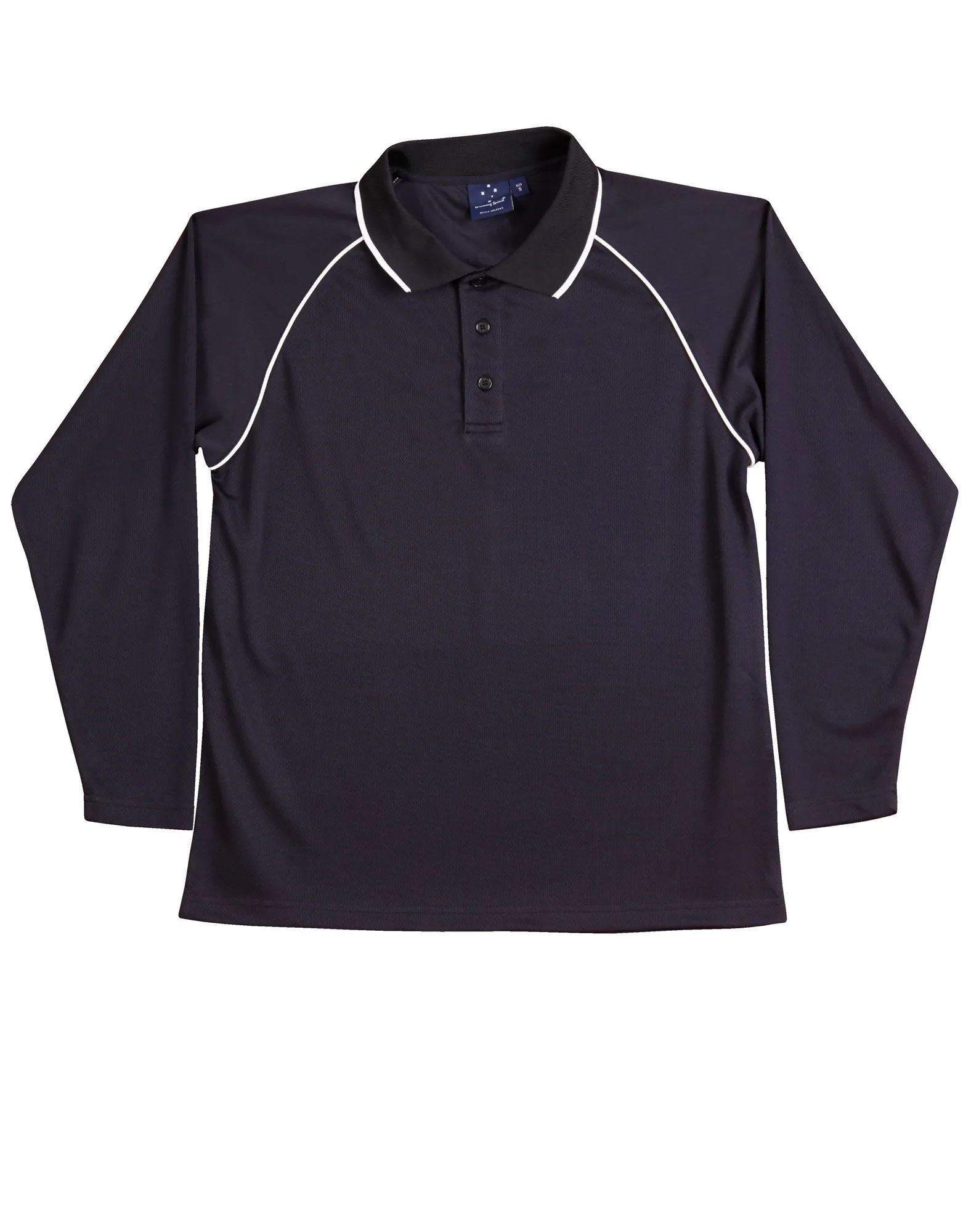 Winning Spirit Men's CoolDry Raglan Long Sleeve Contrast Polo (PS43)