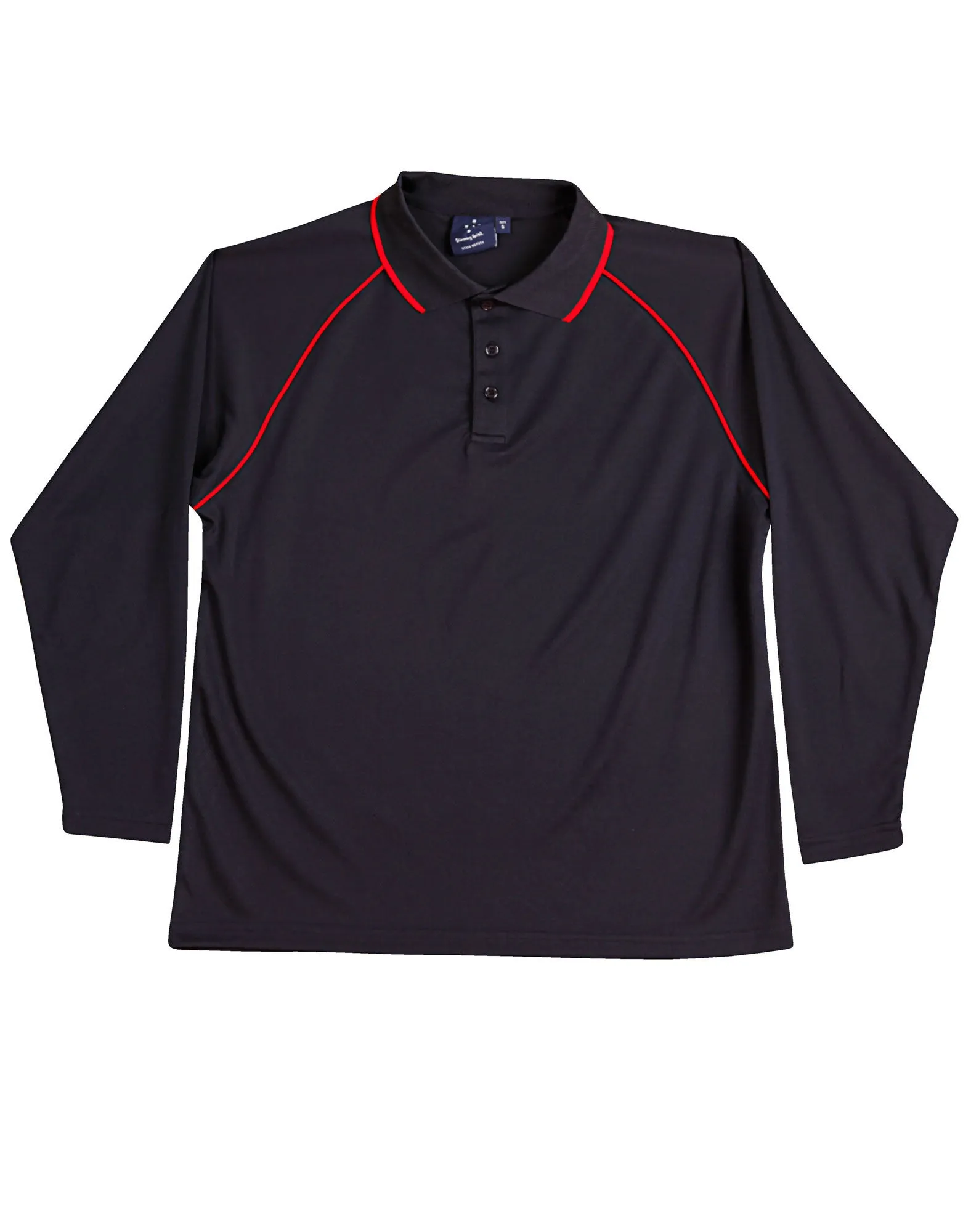 Winning Spirit Men's CoolDry Raglan Long Sleeve Contrast Polo (PS43)
