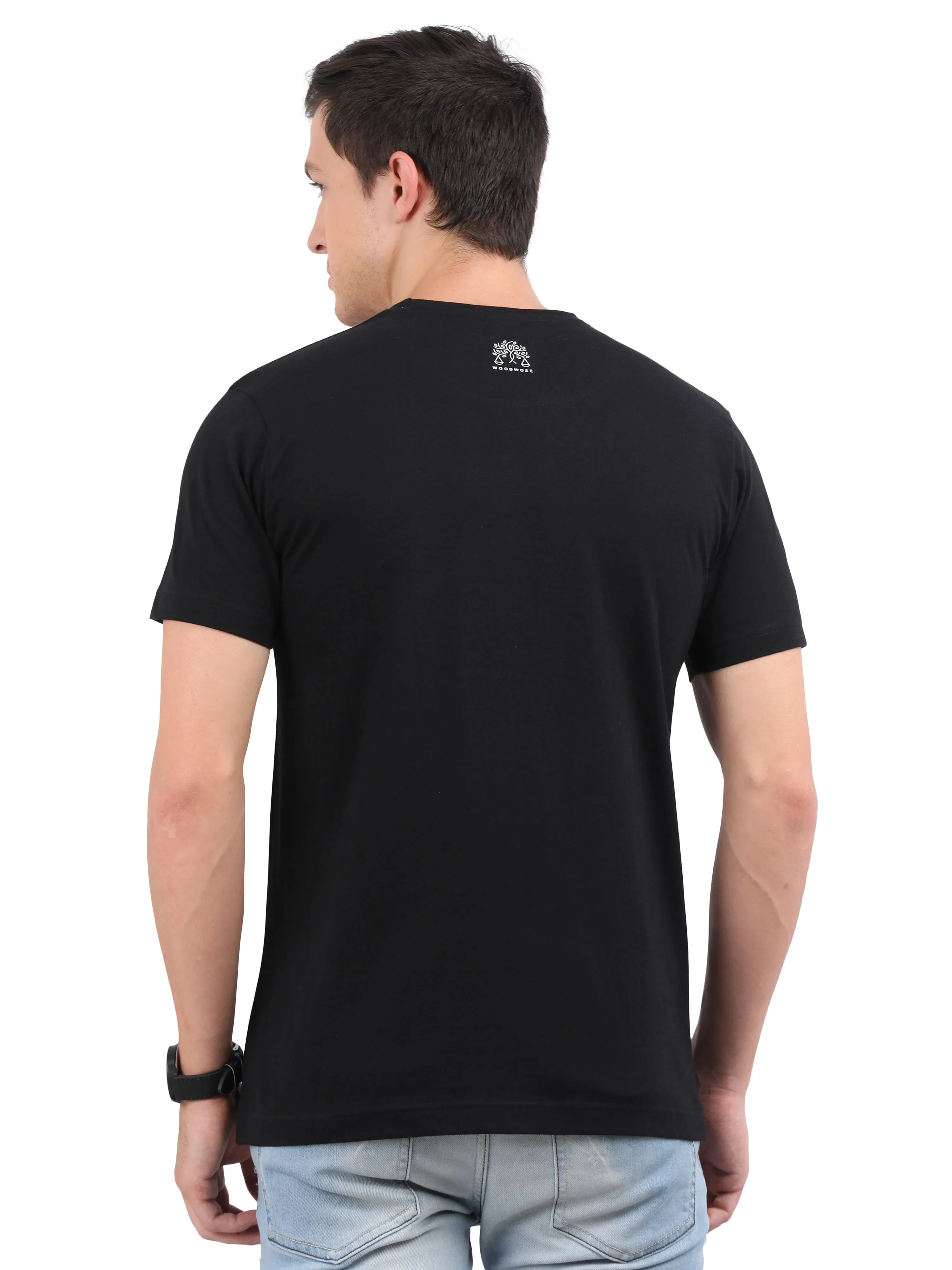 Woodwose Organic Clothing Men's Regular Fit Organic Cotton T-shirt - Black