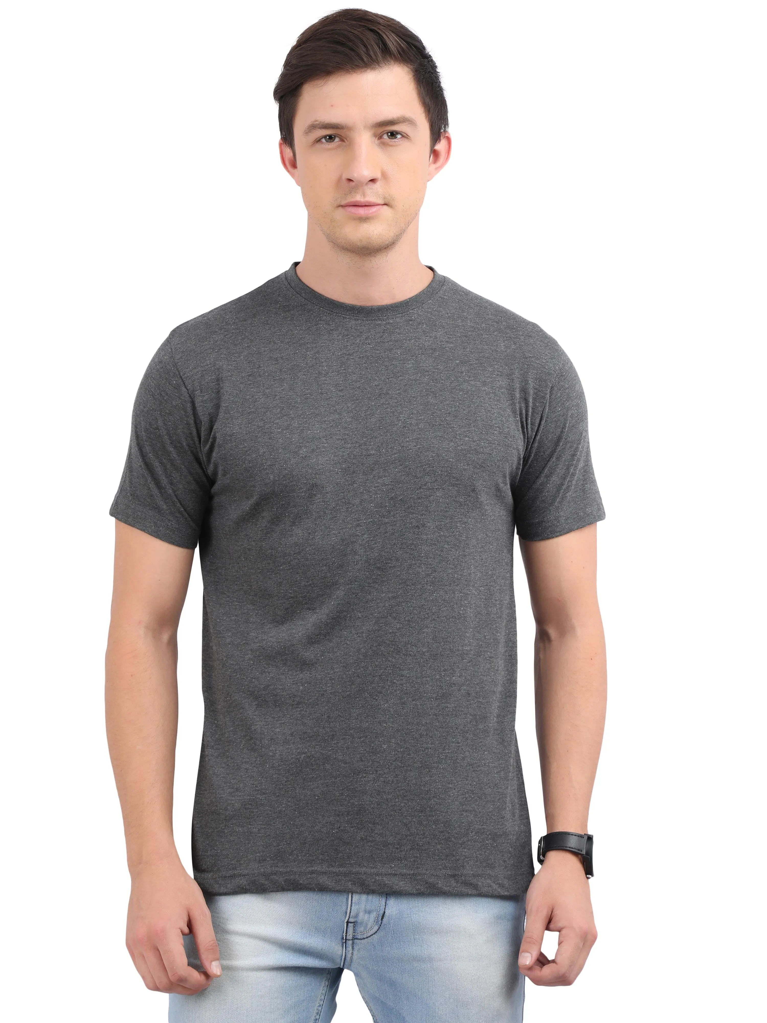 Woodwose Organic Clothing Men's Regular Fit Organic Cotton T-Shirt - Charcoal